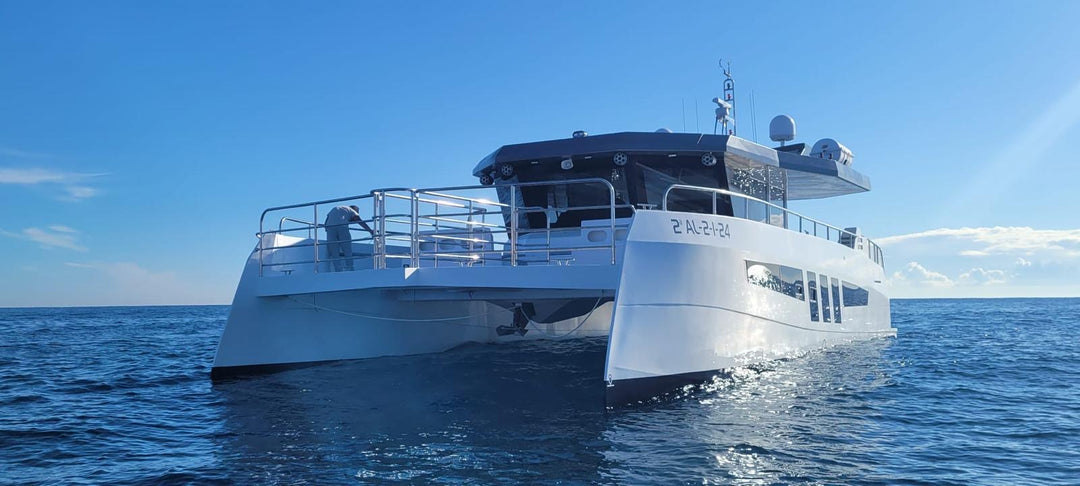 Futuristic catamaran charter in Marbella
