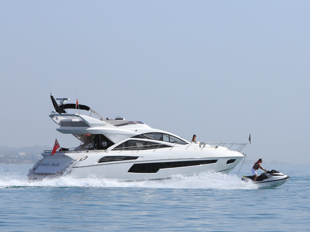 Sunseeker 68 Sport Yacht under way off the Marbella coast